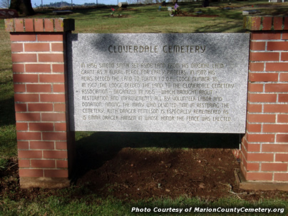 Cloverdale Cemetery Entry Sign